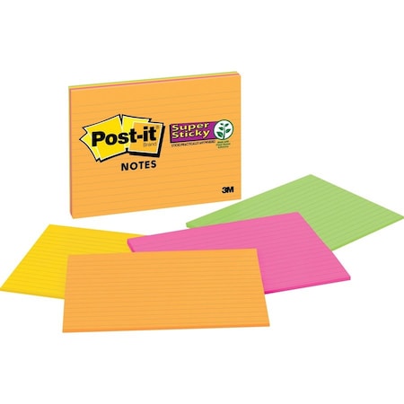 Post-It Note, Sup Stky, Lined, 8X6 Pk MMM6845SSPL